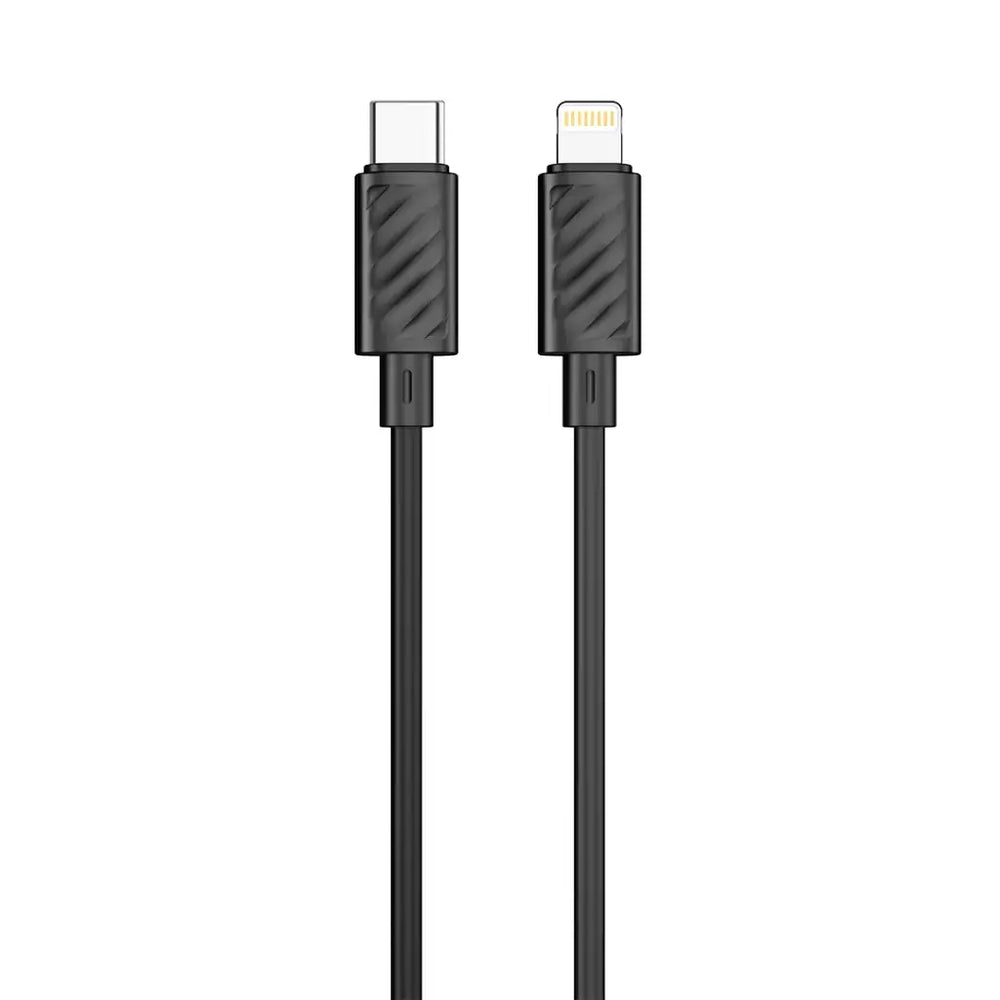 Porodo Blue Dual Port 36W Car Charger with Lightning Cable – USB-C & USB-A Ports, Fast Charging, Black-Flash Zone Electronics فلاش زون للالكترونيات