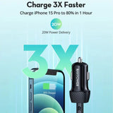 RAVPOWER PD Pioneer 20W USB‑C Fast Car Charger – 1-Port 20W PD Car Adapter (Black)-Flash Zone Electronics فلاش زون للالكترونيات