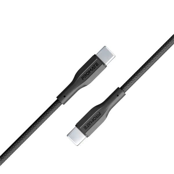 Promate USB‑C to USB‑C Cable 60W High Tensile Strength 60 W Power Delivery USB‑C Fast‑Charging & Data Cable (XCord‑CC)-Flash Zone Electronics فلاش زون للالكترونيات