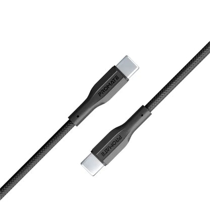 Promate USB‑C to USB‑C Cable 60W High Tensile Strength 60 W Power Delivery USB‑C Fast‑Charging & Data Cable (XCord‑CC)-Flash Zone Electronics فلاش زون للالكترونيات