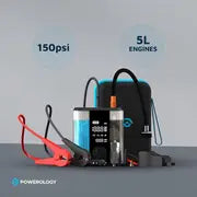 Powerology PPO47 8800 mAh Jump Start & Air Compressor – Portable Car Emergency Booster with 150 PSI Inflator & Power Bank-Flash Zone Electronics فلاش زون للالكترونيات