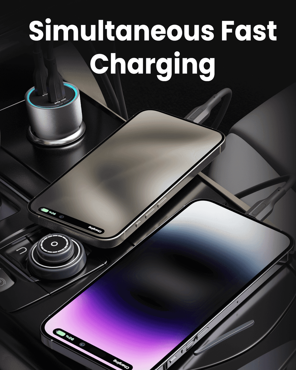 Moxedo Lite 38W Car Charger PD 3.0 Dual USB‑C & USB‑A Port-Flash Zone Electronics فلاش زون للالكترونيات