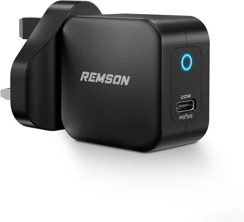 Remson Power Delivery Primo Plug 20W Wall PD Charger – Black-Flash Zone Electronics فلاش زون للالكترونيات