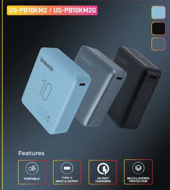 UNISONIC 10000mAh 22.5W Portable Fast Charging Power Bank-Flash Zone Electronics فلاش زون للالكترونيات