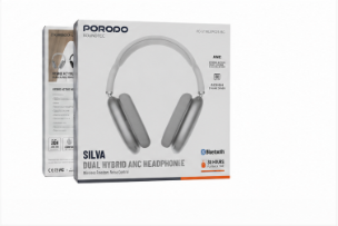 Porodo Soundtec Silva Dual Hybrid ANC Headphone – Bluetooth 5.3 Wireless Over-Ear Headphones-Flash Zone Electronics فلاش زون للالكترونيات