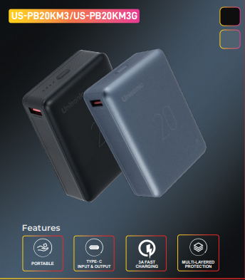 UNISONIC 20000mAh 22.5W Fast Charging Power Bank-Flash Zone Electronics فلاش زون للالكترونيات