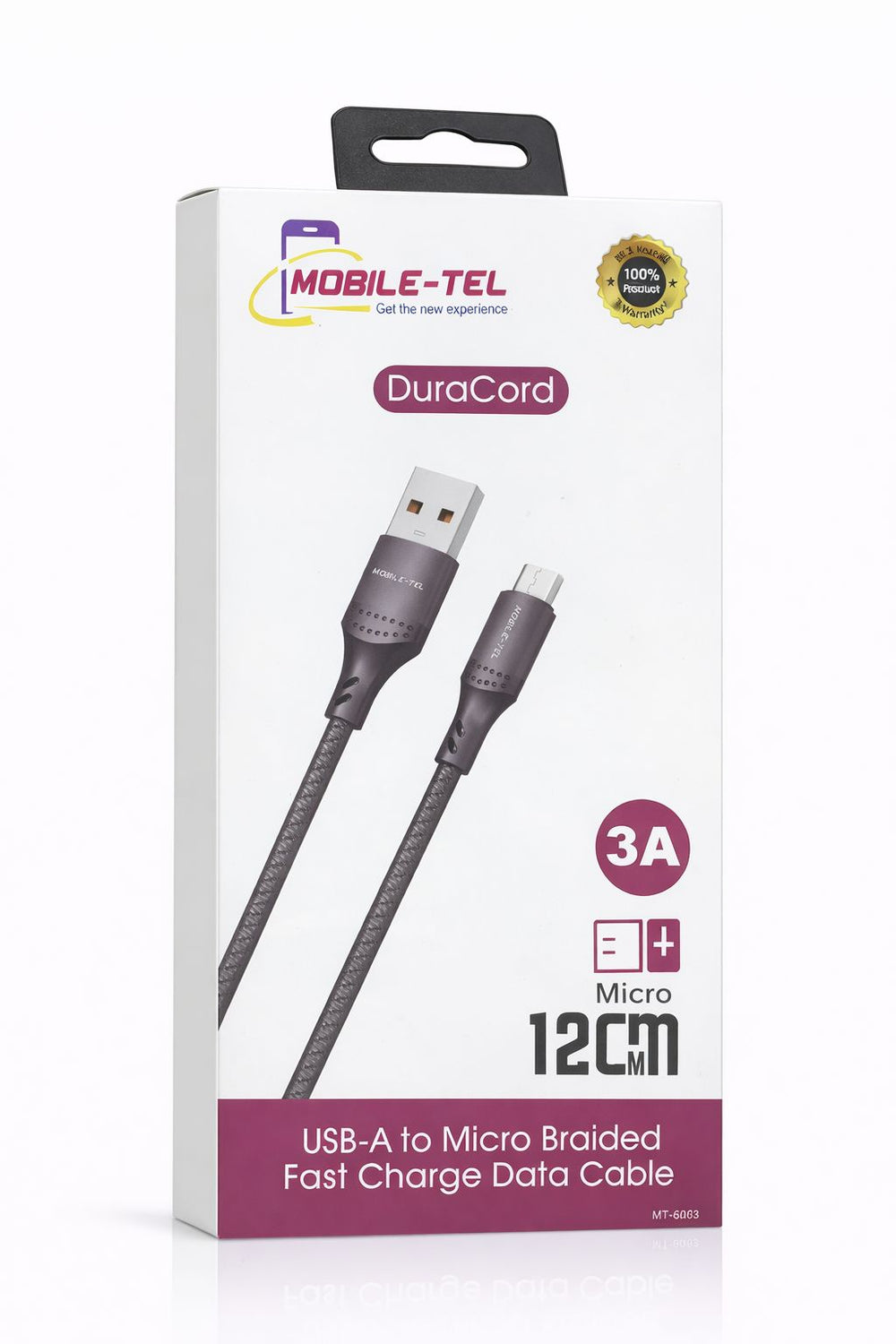 Mobile-Tel Duracord M5-BA03 USB-A to Micro USB Braided Fast Charge & Data Cable – 1.2 m (1200 mm)-Flash Zone Electronics فلاش زون للالكترونيات