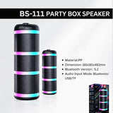 BS-111 Party Box Wireless Bluetooth Speaker with Powerful Bass & Multi-Input Support-Flash Zone Electronics فلاش زون للالكترونيات