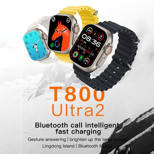 T800 Ultra 2 Big Screen Smart Watch 1.99 inch 5PCS Combo Offer Bluetooth Call Men Women Sports Wireless Charging Smartwatch-Flash Zone Electronics             فلاش زون للالكترونيات