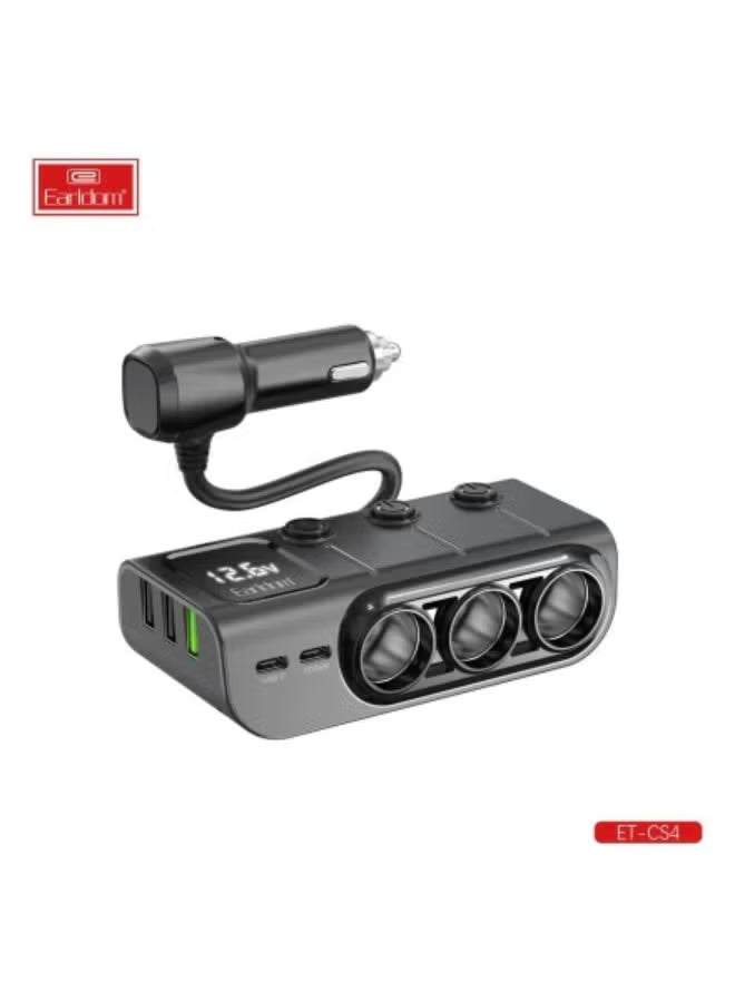 Earldom 120W Fast In‑Car Charger Splitter ET‑CS4 – Charge Up to 6 Devices-Flash Zone Electronics فلاش زون للالكترونيات
