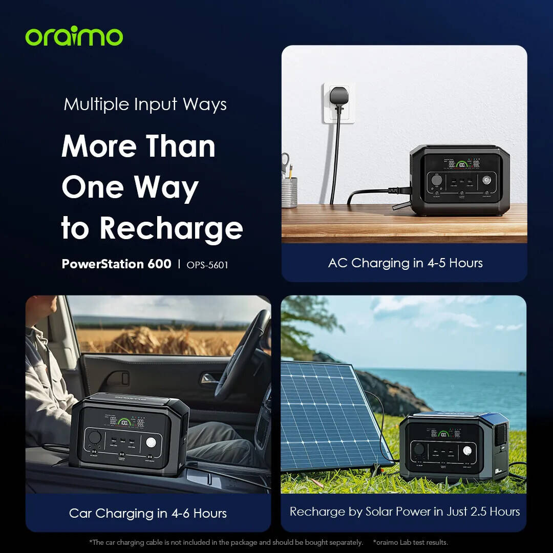 Oraimo PowerStation 600 Portable Power Supply – 600W Backup Battery Generator-Flash Zone Electronics فلاش زون للالكترونيات