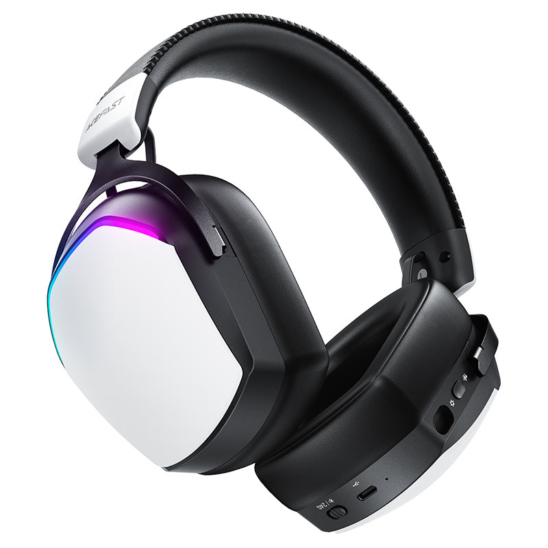 ACEFAST H11 Wireless Gaming Headset White – 50mm Titanium Drivers, 2.4G Ultra-Low Latency, Bluetooth 5.4 & RGB Lighting-Flash Zone Electronics فلاش زون للالكترونيات