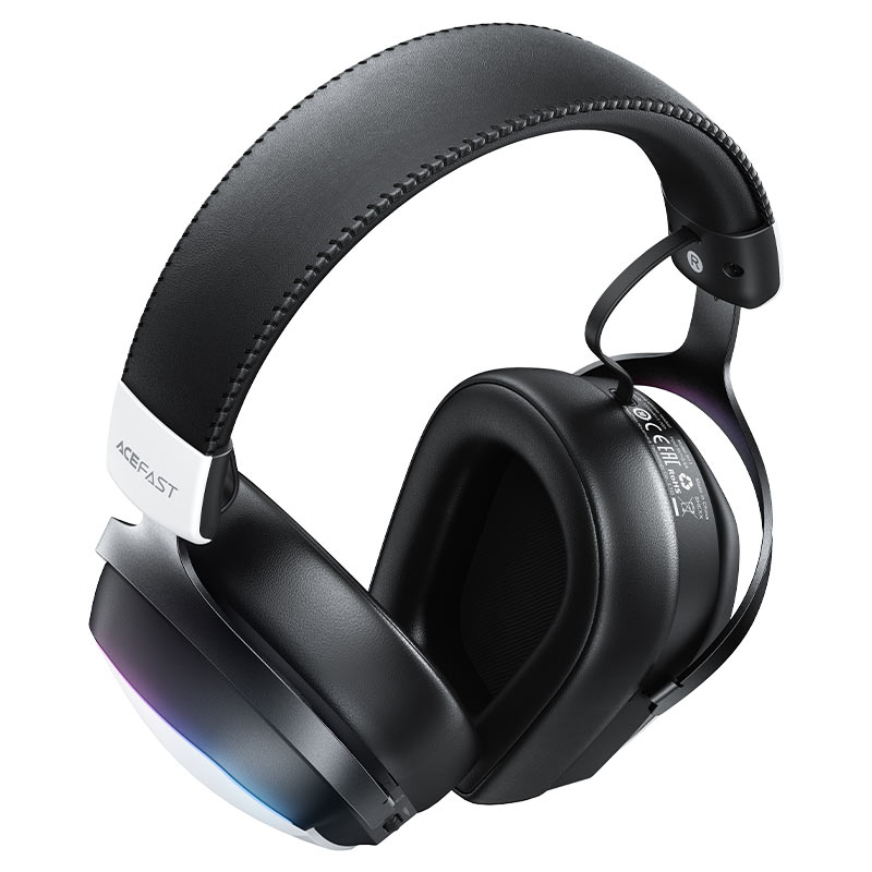 ACEFAST H11 Wireless Gaming Headset White – 50mm Titanium Drivers, 2.4G Ultra-Low Latency, Bluetooth 5.4 & RGB Lighting-Flash Zone Electronics فلاش زون للالكترونيات
