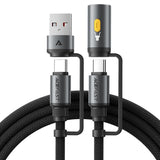 Acefast J5 3‑in‑1 Charging & Data Cable — USB‑A / USB‑C to USB‑C with LED Light-Flash Zone Electronics فلاش زون للالكترونيات