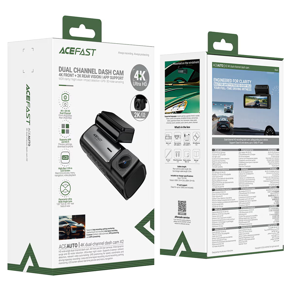 ACEFAST X2 4K Dual-Channel Dash Cam