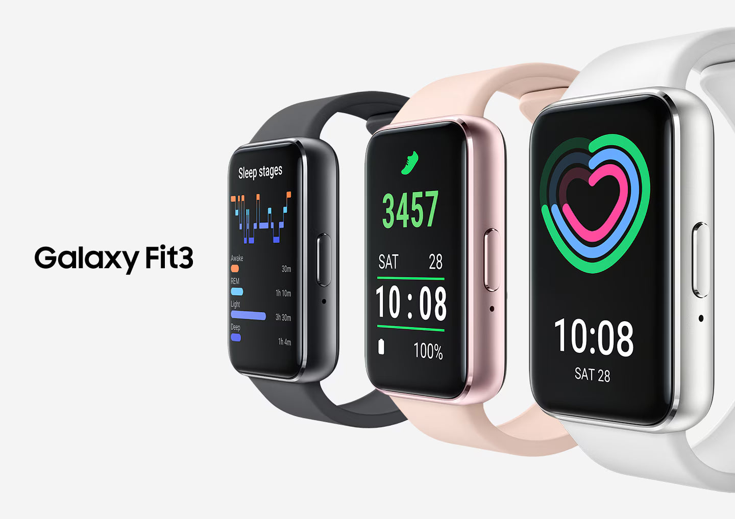 Samsung Galaxy Fit3 – Gray Fitness Tracker Band with 1.6″ AMOLED Display-Flash Zone Electronics فلاش زون للالكترونيات
