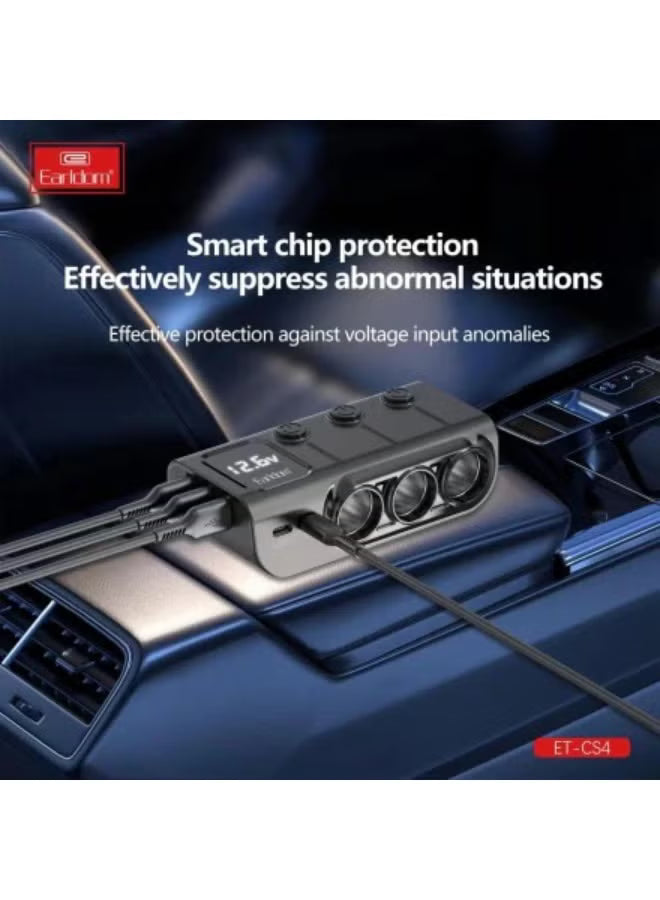 Earldom 120W Fast In‑Car Charger Splitter ET‑CS4 – Charge Up to 6 Devices-Flash Zone Electronics فلاش زون للالكترونيات