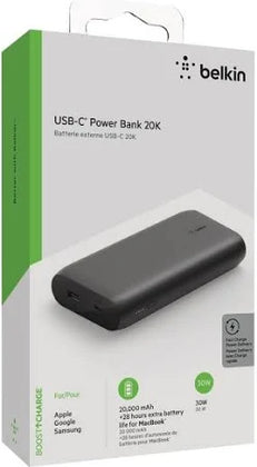 Belkin USB-C Power Bank 20,000mAh – 30W Fast Charging Portable Charger-Flash Zone Electronics فلاش زون للالكترونيات