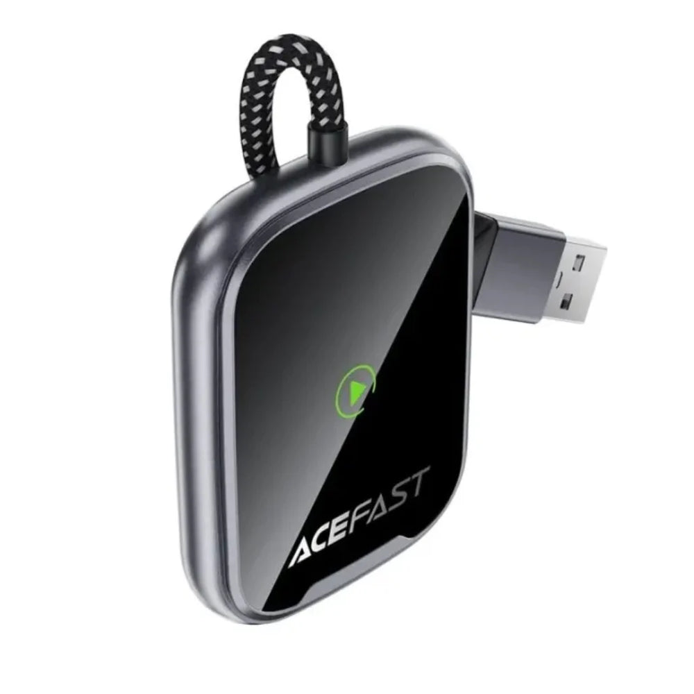 ACEFAST Wireless CarPlay & Android Auto Adapter with USB-A to USB-C Converter | Plug & Play Wireless Car Adapter for Cars with Wired CarPlay-Flash Zone Electronics فلاش زون للالكترونيات