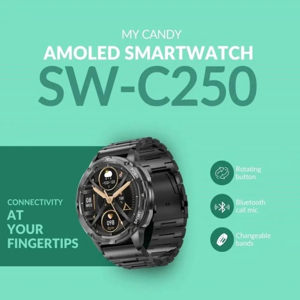 My Candy SW‑C250 Smartwatch – AMOLED Black-Flash Zone Electronics فلاش زون للالكترونيات