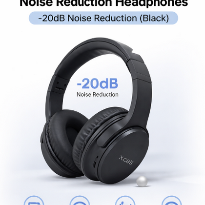 X.cell HS-315 Wireless Noise Reduction Headphones – -20dB (Black)-Flash Zone Electronics فلاش زون للالكترونيات