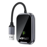 ACEFAST Wireless CarPlay & Android Auto Adapter with USB-A to USB-C Converter | Plug & Play Wireless Car Adapter for Cars with Wired CarPlay-Flash Zone Electronics فلاش زون للالكترونيات