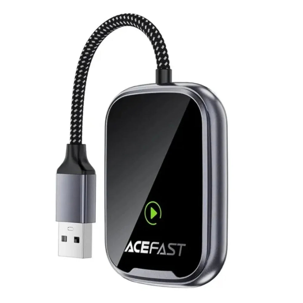ACEFAST Wireless CarPlay & Android Auto Adapter with USB-A to USB-C Converter | Plug & Play Wireless Car Adapter for Cars with Wired CarPlay-Flash Zone Electronics فلاش زون للالكترونيات