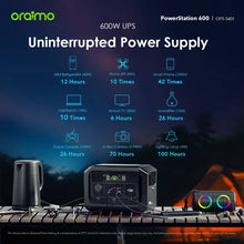 Load image into Gallery viewer, Oraimo PowerStation 600 Portable Power Supply – 600W Backup Battery Generator-Flash Zone Electronics فلاش زون للالكترونيات

