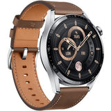 HUAWEI Watch GT 3 – Stainless Steel Case with Brown Leather Strap-Flash Zone Electronics فلاش زون للالكترونيات