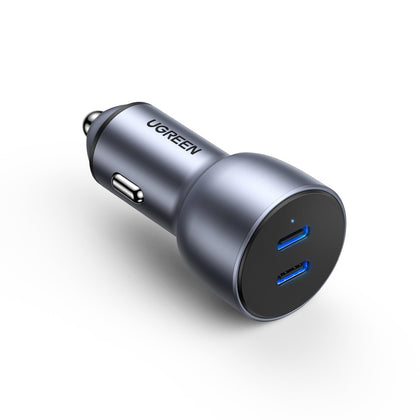 UGREEN Dual USB-C Car Charger PD 60W, Fast Charging Car Battery Charger Double Type-C Socket, USB PD Automobile Plug for iPhone 17 Pro Max/16/15/14/13/12, Galaxy S25/S24, iPad Pro 6/Air 5-Flash Zone Electronics فلاش زون للالكترونيات