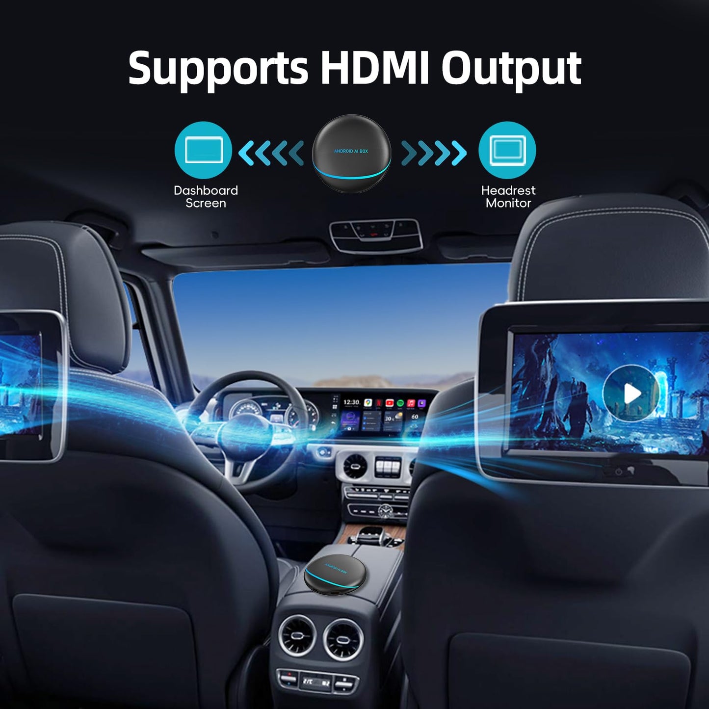 Magic Box Streaming Device for Car,8+128G Ai Magic Carplay Box with Split Screen & Integrated Navigation Android AI Box-Flash Zone Electronics فلاش زون للالكترونيات