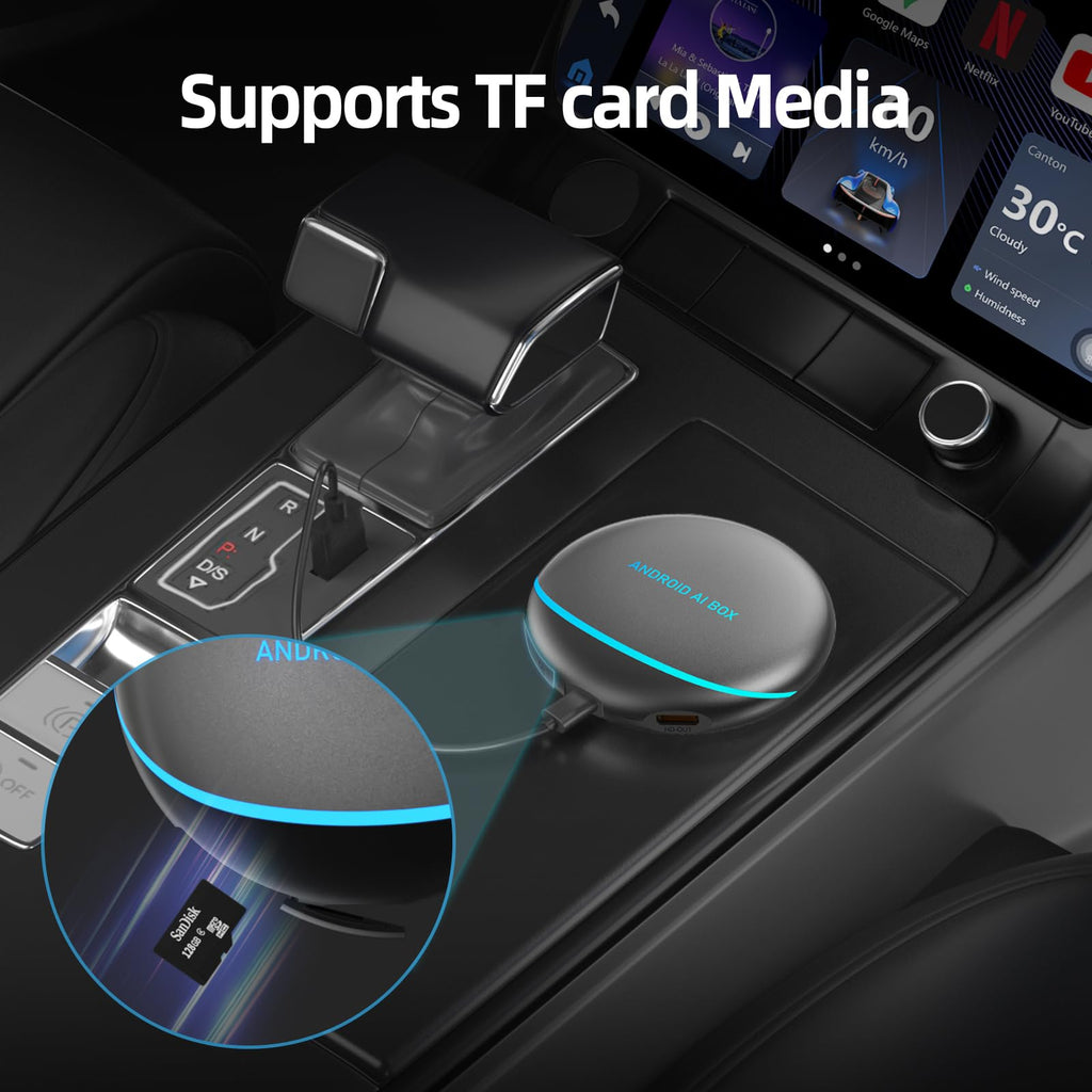 Magic Box Streaming Device for Car,8+128G Ai Magic Carplay Box with Split Screen & Integrated Navigation Android AI Box-Flash Zone Electronics فلاش زون للالكترونيات