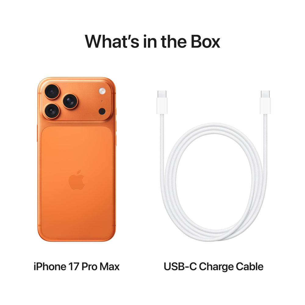 Apple iPhone 17 Pro Max 512 GB UAE Version : 6.9-inch Display with ProMotion, A19 Pro Chip, Best Battery Life in Any iPhone Ever, Pro Fusion Camera System, Center Stage Front Camera; Cosmic Orange-Flash Zone Electronics فلاش زون للالكترونيات