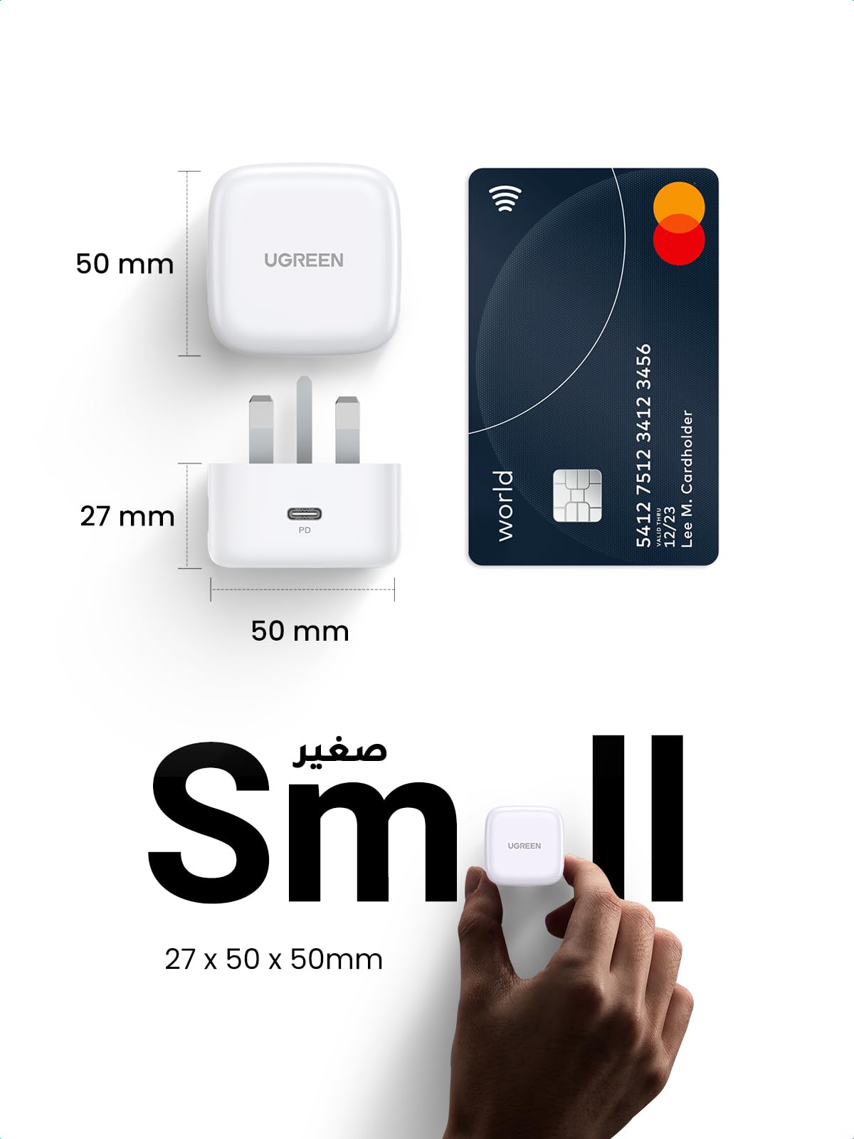 UGREEN iPhone 16 USB C Charger PD 20W Fast Type C Mobile Charger Adapter Plug Type C Universal Travel Adapter Compatible for iPhone 16 SE/16 Pro/16 Plus /16 Pro Max, 15/14 Series and More-Flash Zone Electronics فلاش زون للالكترونيات