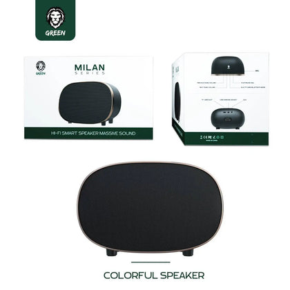 Green Lion Milan Hifi Smart Wireless Bluetooth Speaker, Musical Glass 3g Speaker, Simple & Excellent Sound, Shock Bass With Great Drive – Blue-Flash Zone Electronics فلاش زون للالكترونيات