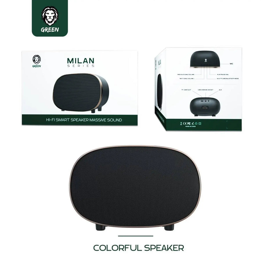 Green Lion Milan Hifi Smart Wireless Bluetooth Speaker, Musical Glass 3g Speaker, Simple & Excellent Sound, Shock Bass With Great Drive – Blue-Flash Zone Electronics فلاش زون للالكترونيات