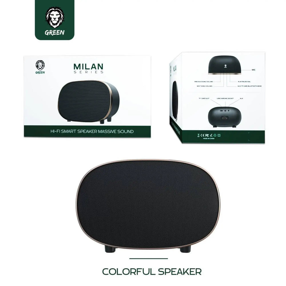 Green Lion Milan Hifi Smart Wireless Bluetooth Speaker, Musical Glass 3g Speaker, Simple & Excellent Sound, Shock Bass With Great Drive – Blue-Flash Zone Electronics فلاش زون للالكترونيات