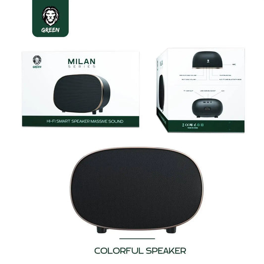 Green Lion Milan Hifi Smart Wireless Bluetooth Speaker, Musical Glass 3g Speaker, Simple & Excellent Sound, Shock Bass With Great Drive – Blue-Flash Zone Electronics فلاش زون للالكترونيات