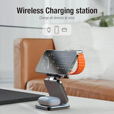 Mycandy WSC-D310 3-in-1 Wireless Charger – Fast Qi Charging Stand for iPhone, Apple Watch & AirPods | Sleek Metal Design – Grey-Flash Zone Electronics فلاش زون للالكترونيات
