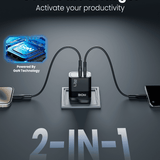 Porodo Dual Port Multi-Device Wall Charger with Integrated Watch Charger – 20W Power Delivery, 2.5W Wireless Output & 15W Sharing Output-Flash Zone Electronics فلاش زون للالكترونيات