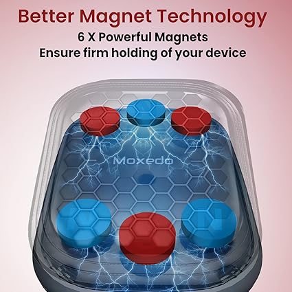 Moxedo Magnetic Car Mount Phone Holder – Flexible Long Arm Gooseneck, Strong Suction Base, 360° Rotation (Windshield & Dashboard Compatible)-Flash Zone Electronics فلاش زون للالكترونيات