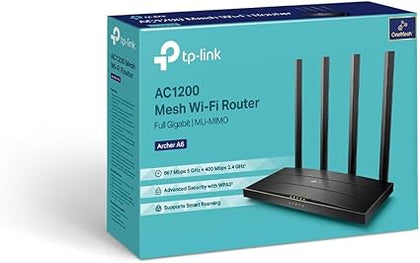TP‑Link AC1200 Dual‑Band Mesh Wi‑Fi Router – Archer A6 | Fast Gigabit Wireless Router-Flash Zone Electronics فلاش زون للالكترونيات
