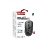 Promate Flixi Dual‑Mode Wireless Mouse – Bluetooth & 2.4GHz, Rechargeable, Adjustable DPI, Silent Click & 7‑Color LED – USB‑A/C Receivers-Flash Zone Electronics فلاش زون للالكترونيات