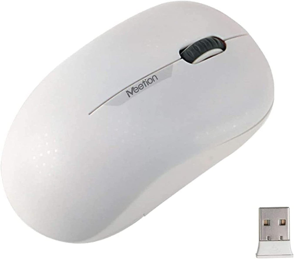 MEETION portable wireless R545 mouse automatic sleep power saving mouse WHITE color-Flash Zone Electronics فلاش زون للالكترونيات