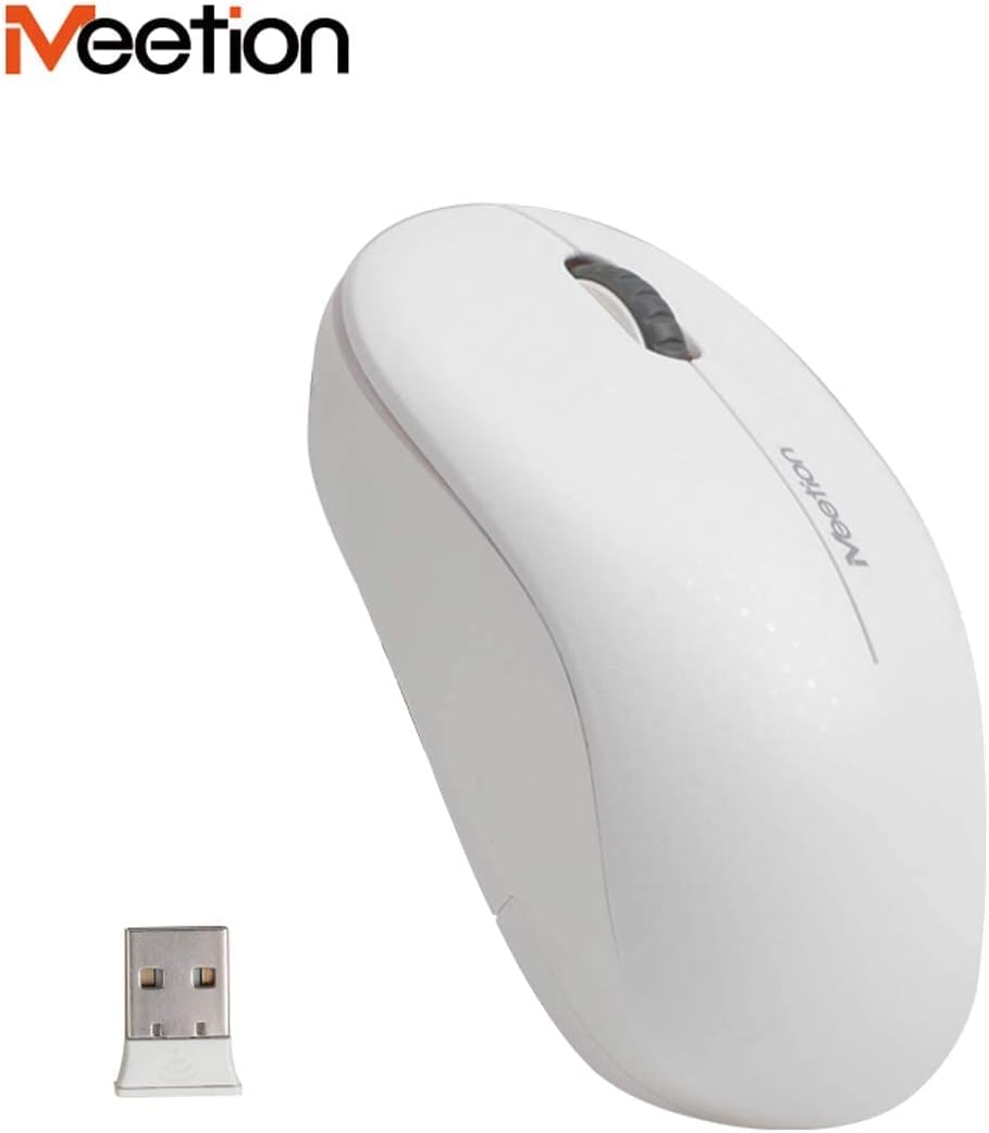MEETION portable wireless R545 mouse automatic sleep power saving mouse WHITE color-Flash Zone Electronics فلاش زون للالكترونيات
