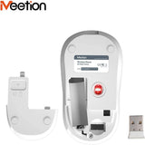 MEETION portable wireless R545 mouse automatic sleep power saving mouse WHITE color-Flash Zone Electronics فلاش زون للالكترونيات