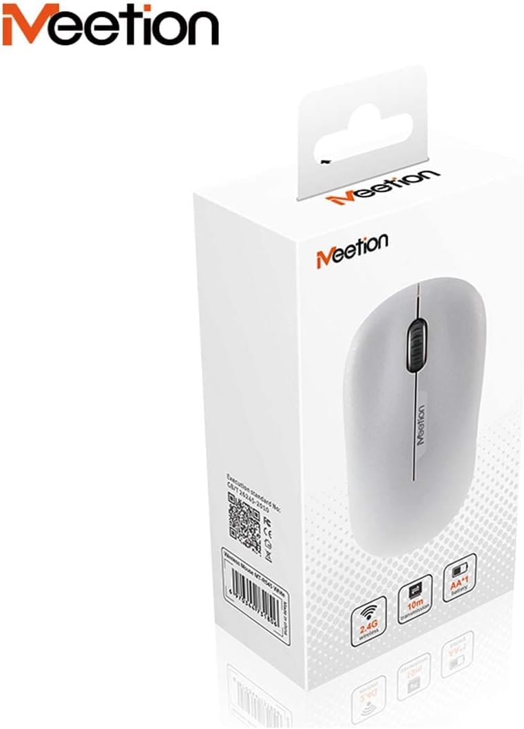MEETION portable wireless R545 mouse automatic sleep power saving mouse WHITE color-Flash Zone Electronics فلاش زون للالكترونيات