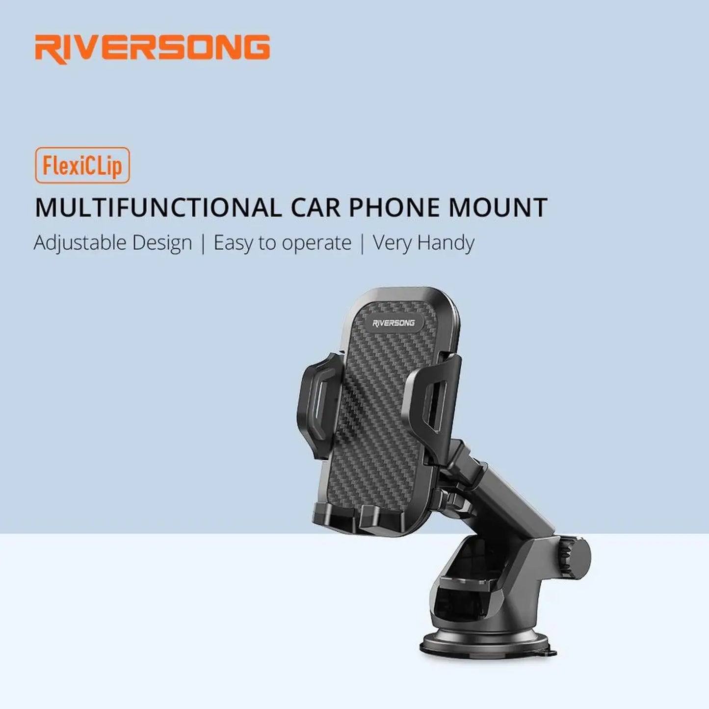 Riversong Flexiclip Car Holder Black-Flash Zone Electronics فلاش زون للالكترونيات