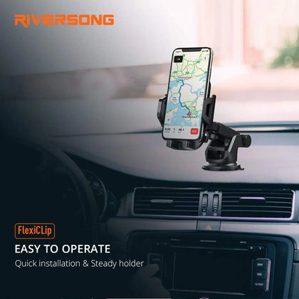 Riversong Flexiclip Car Holder Black-Flash Zone Electronics فلاش زون للالكترونيات