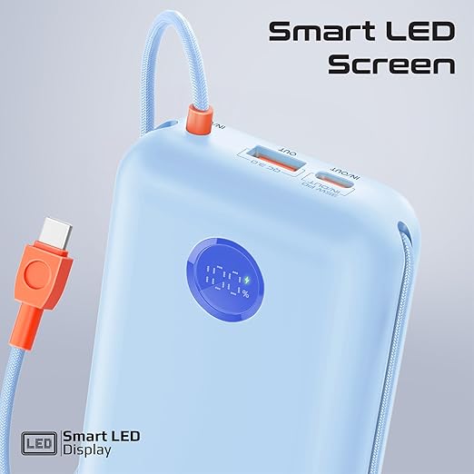 Promate 30000mAh 4‑in‑1 Power Bank 35W – High‑Capacity Power Bank with Built‑In USB‑C & Lightning Cables-Flash Zone Electronics فلاش زون للالكترونيات